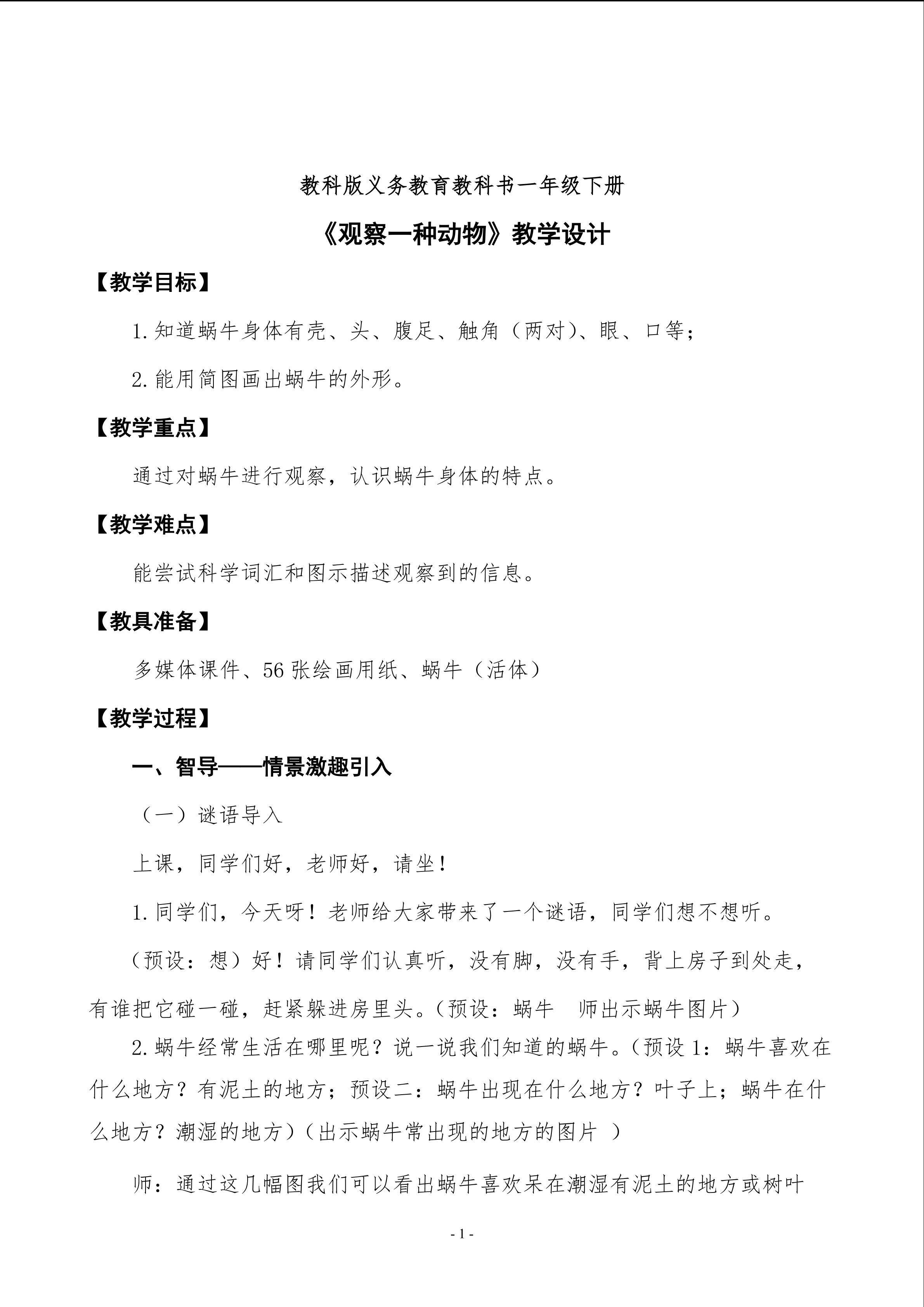 观察一种动物