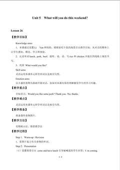 Unit 5  What will you do this weekend?_教案5
