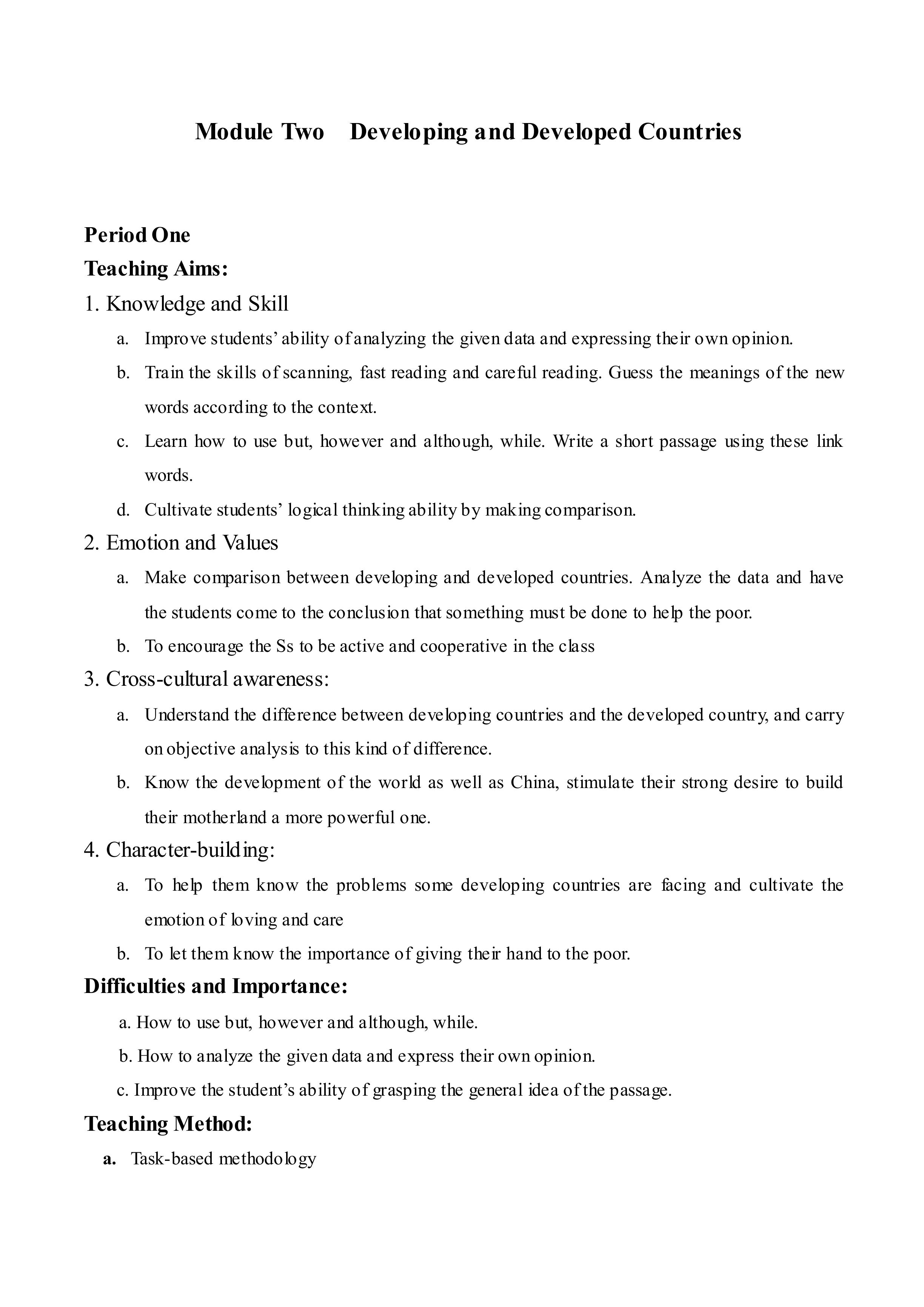 Developing and Developed Countries _教案1