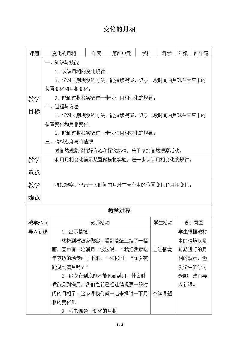 变化的月相