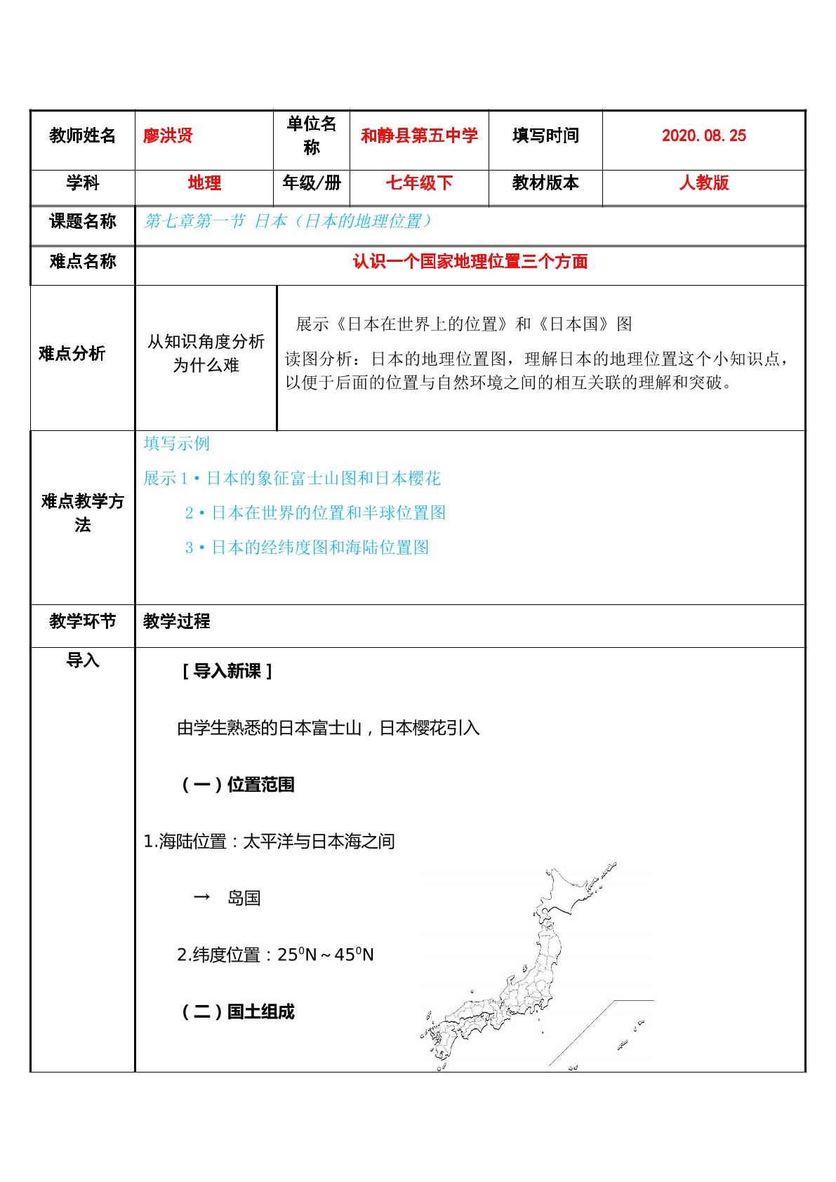 日本的地理位置