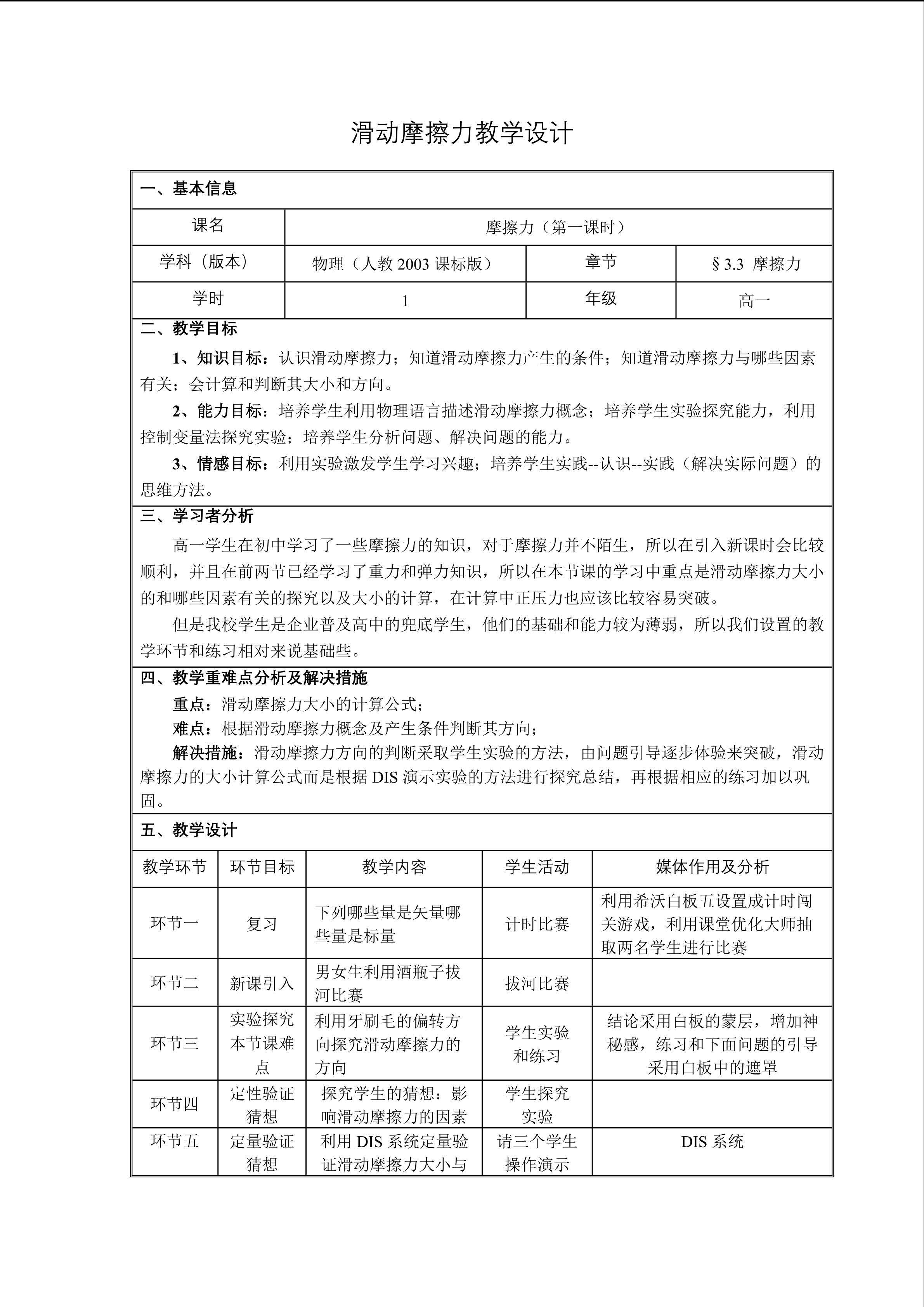 滑动摩擦力