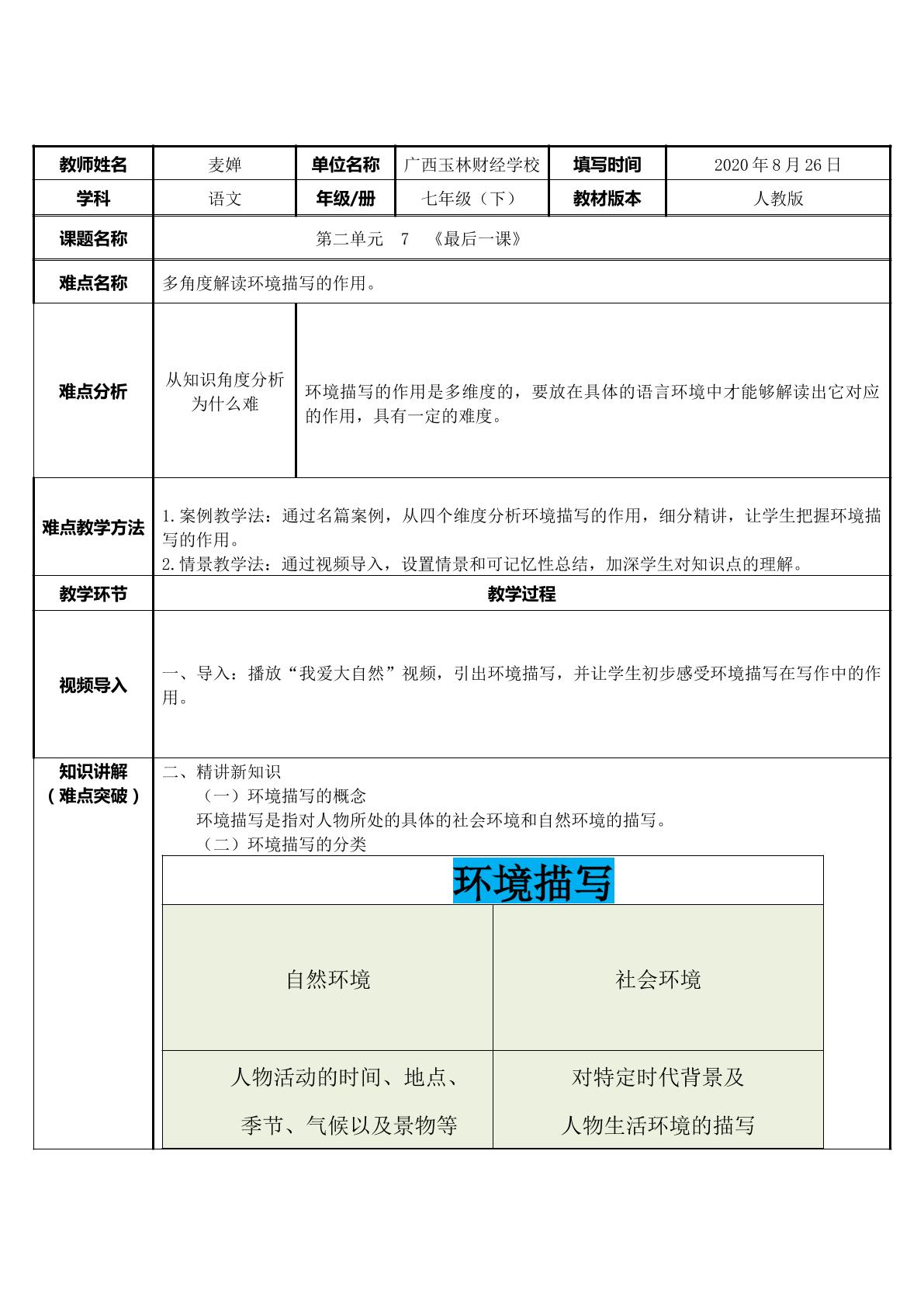 多角度解读环境描写的作用