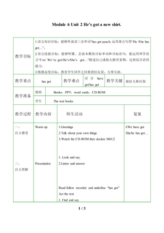 Unit 2 He's got a new shirt._教案1