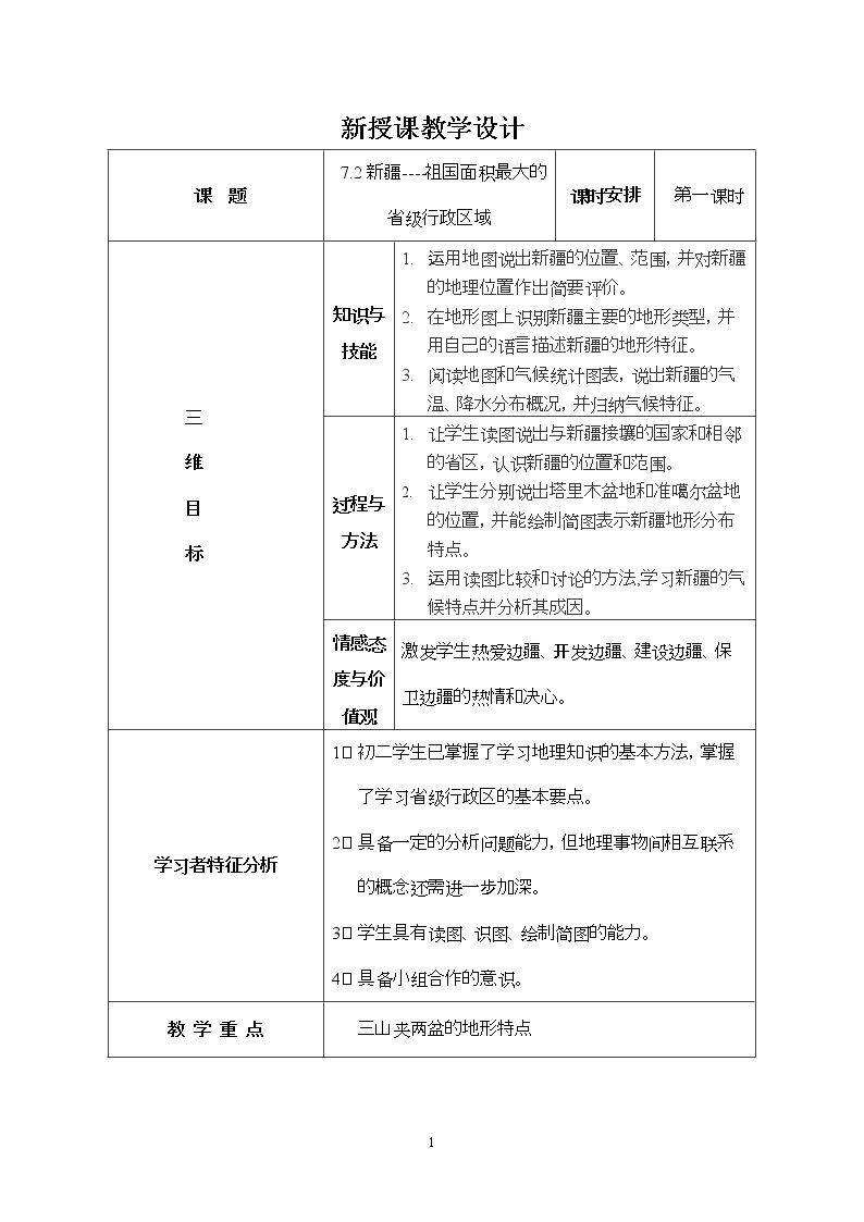 7.2 新疆──祖国面积最大的省级行政区域