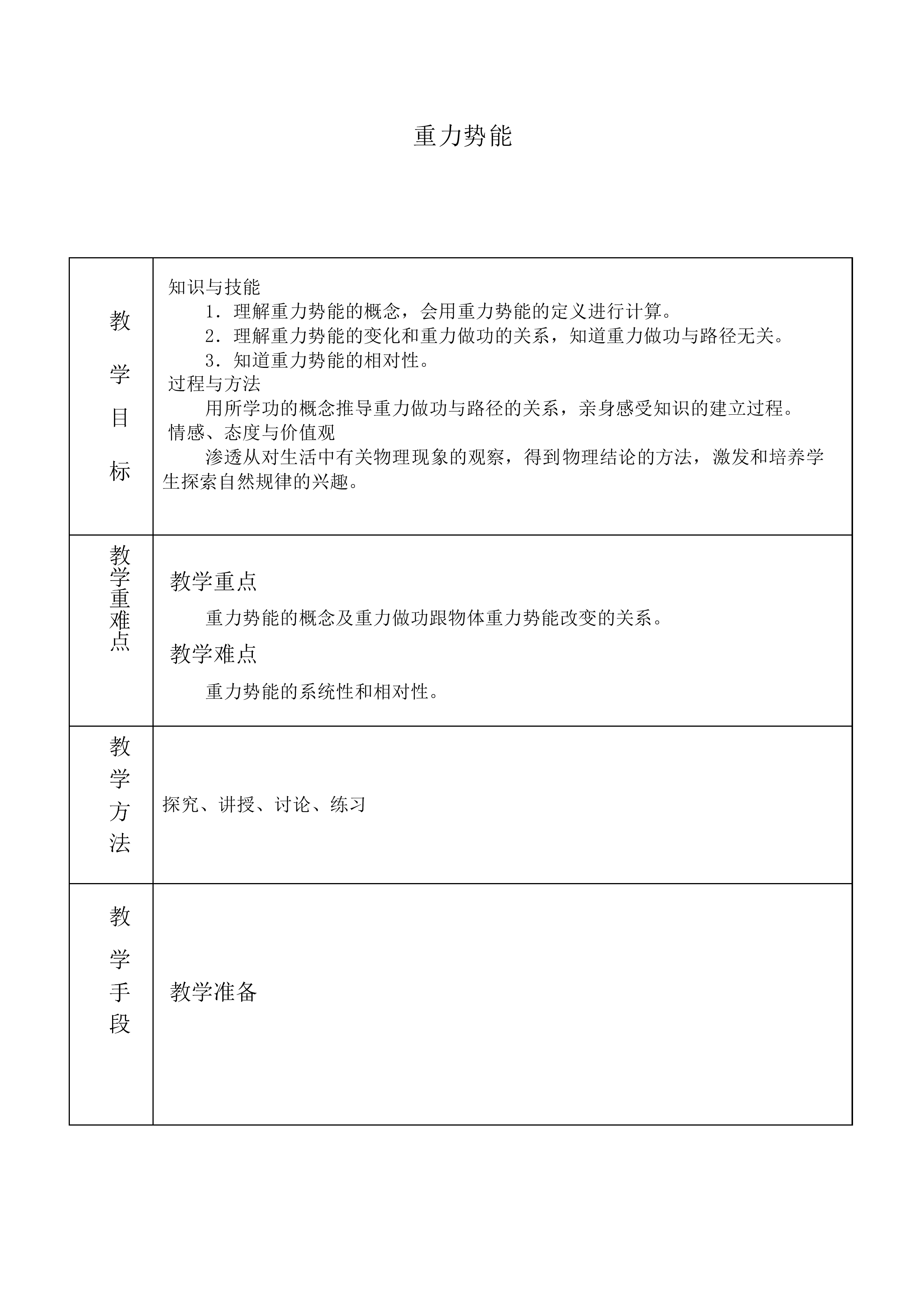 重力势能_教案4