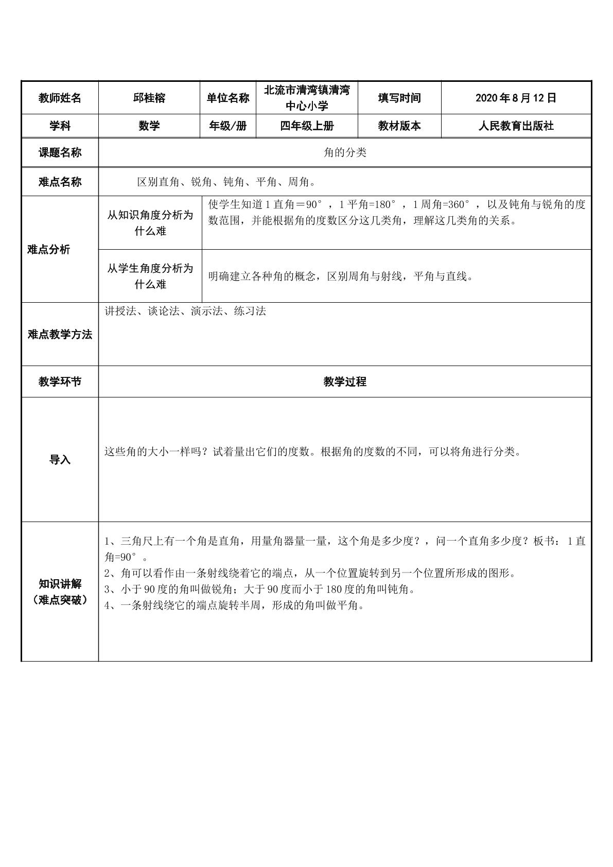 角的分类