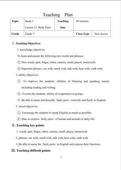 Lesson 13: Body Parts
