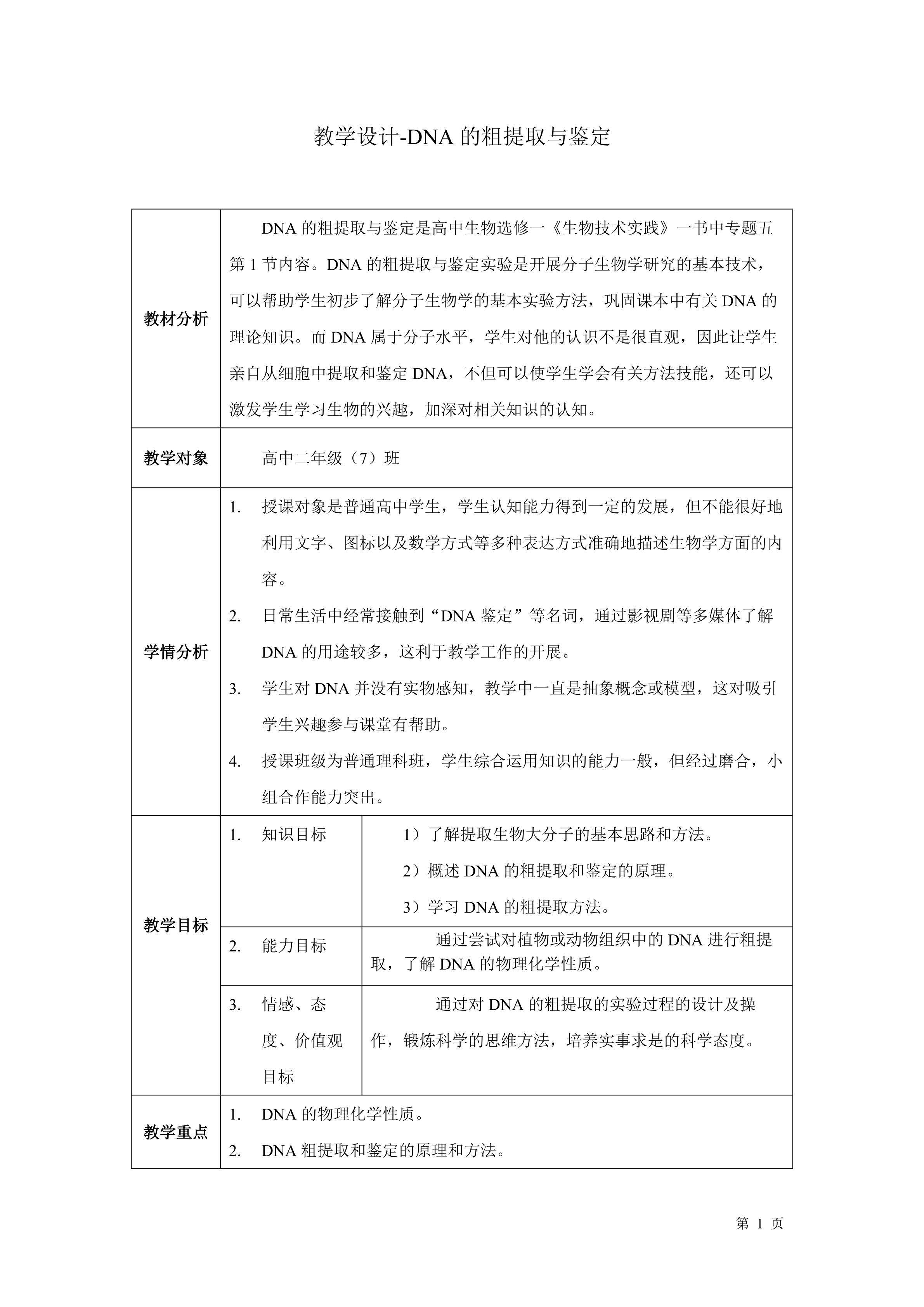 DNA的粗提取