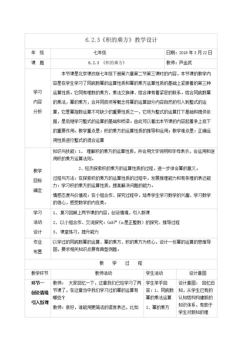 积的乘方