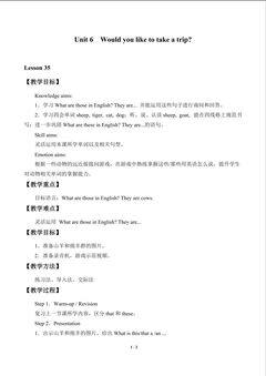 Unit 6  Would you like to take a trip?_教案5