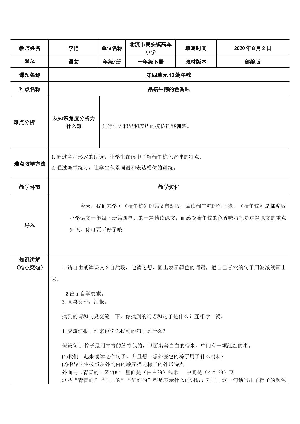 品端午粽的色香味