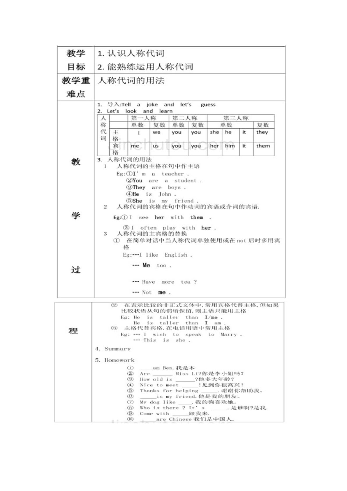 季节-人称代词