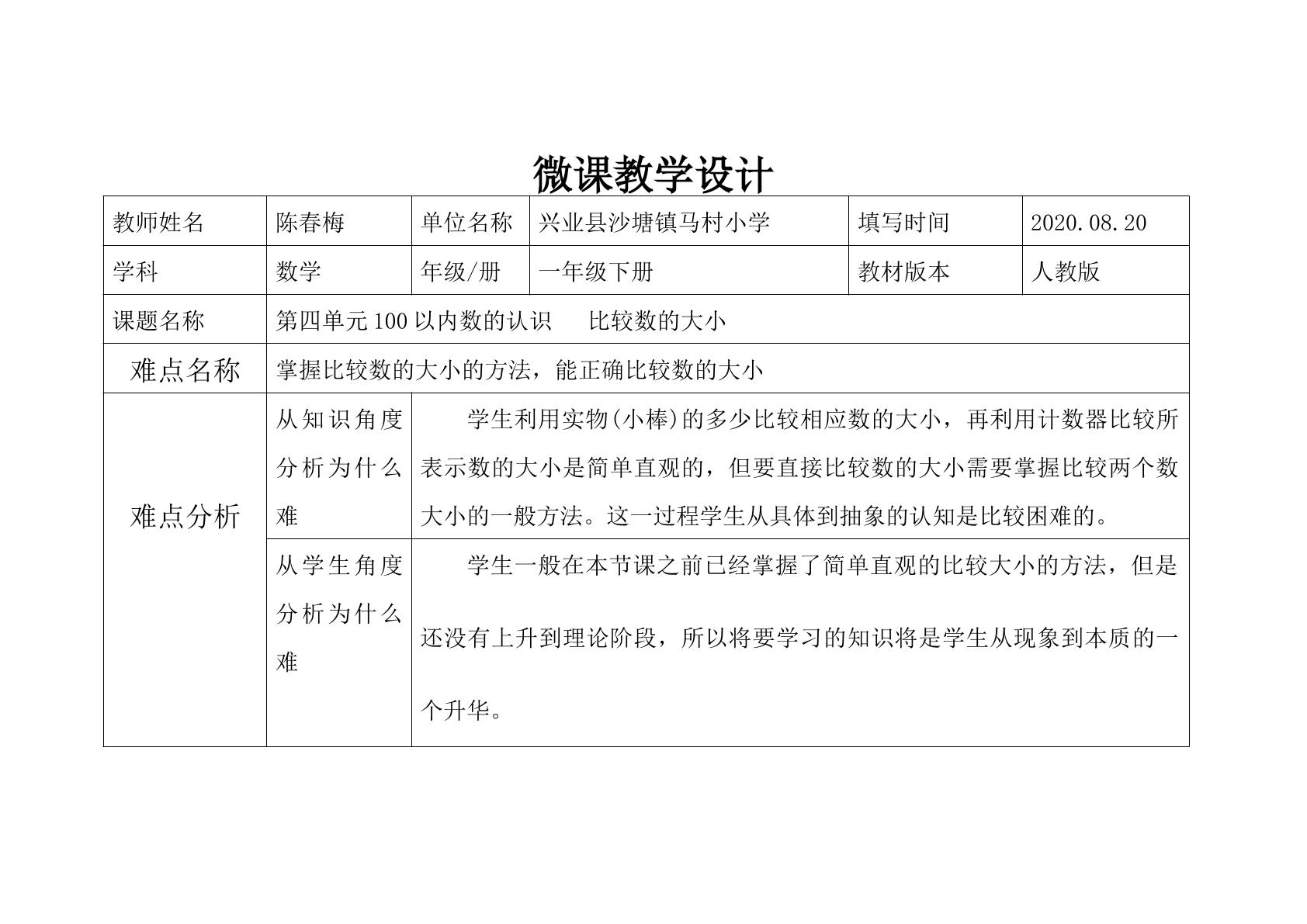 100以内数的比较大小