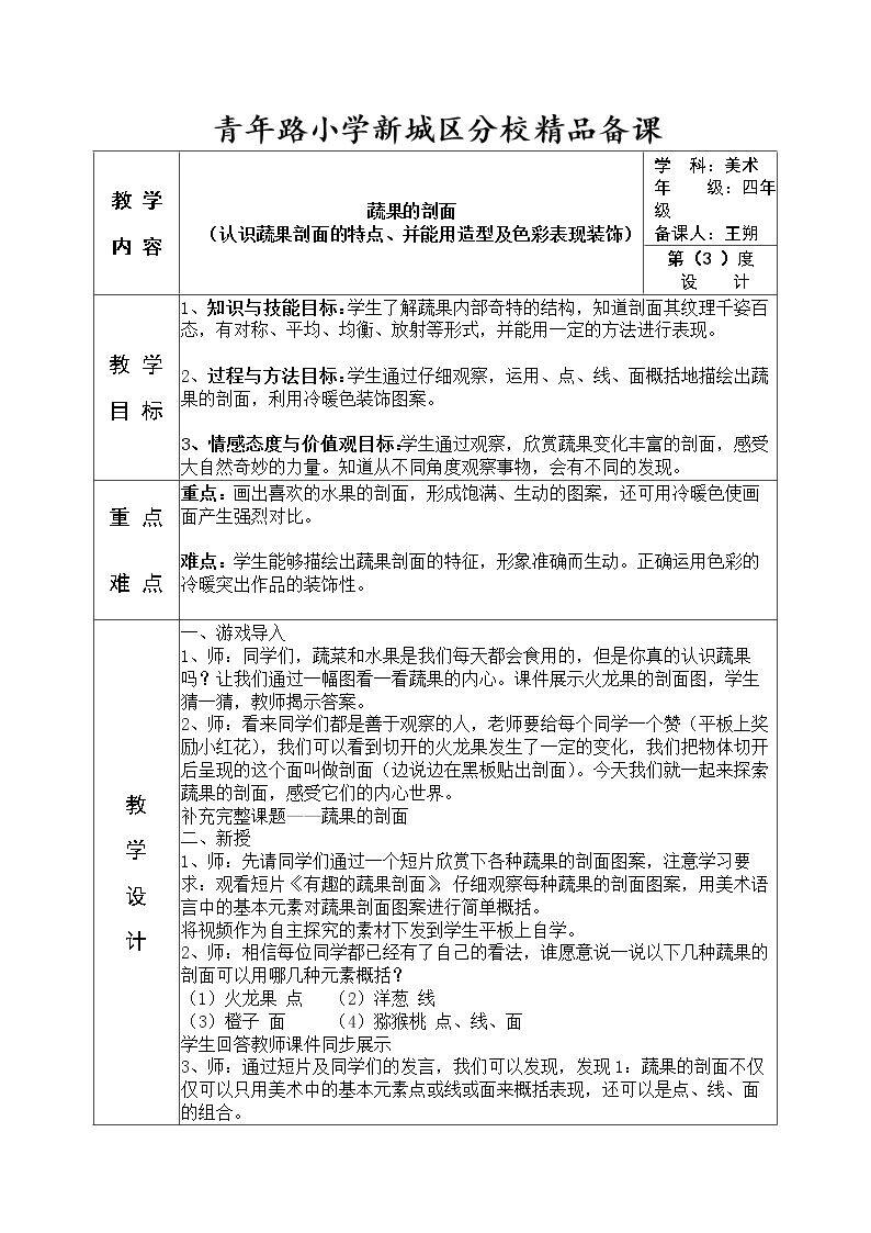 第3课　蔬果的剖面