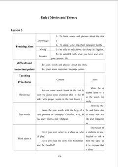 Unit 6 Movies and Theatre_教案3