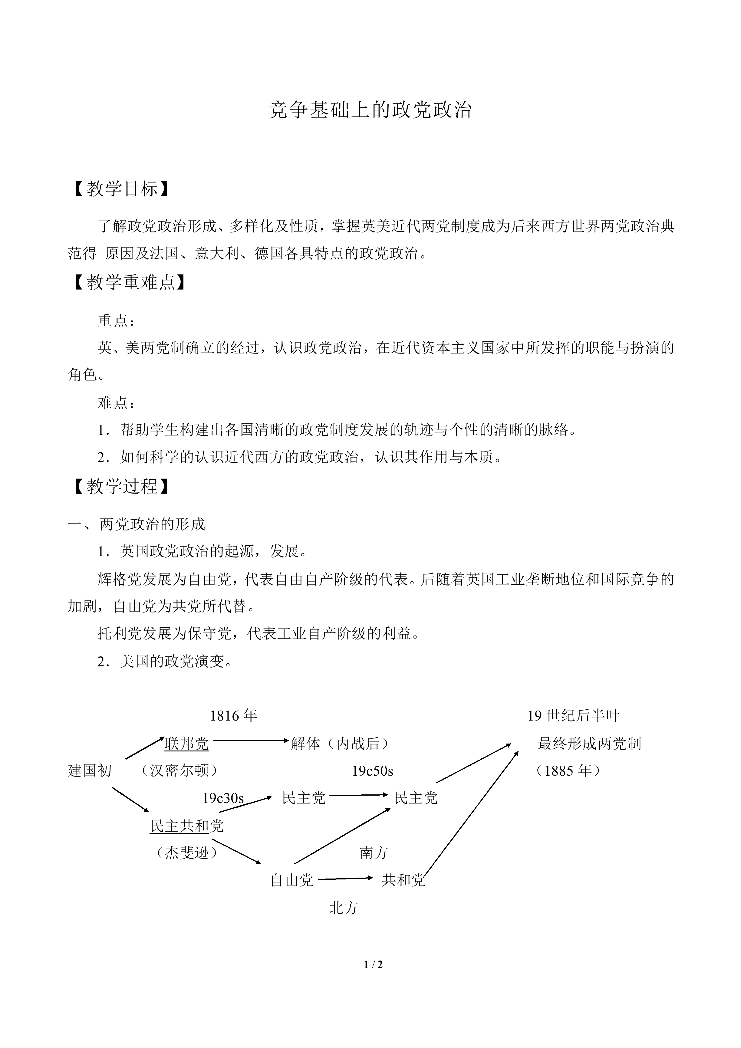 竞争基础上的政党政治_教案2
