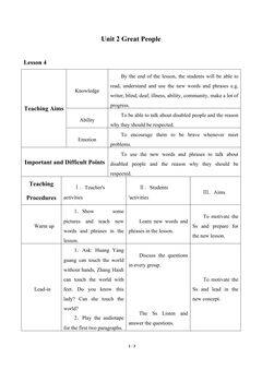 Unit 2 Great People_教案4