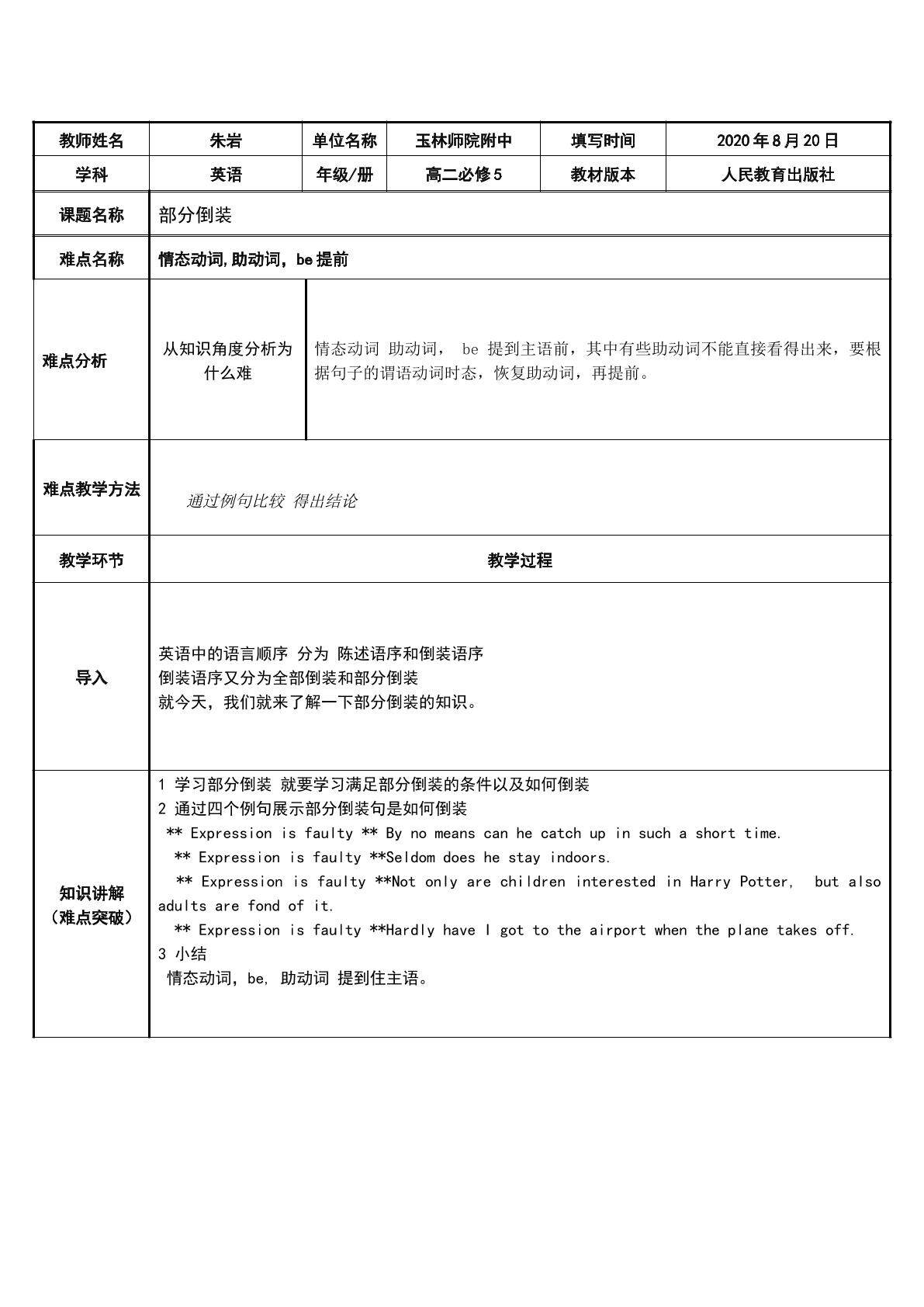 部分倒装句