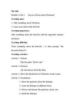 Unit 2 Can you tell me about Christmas?