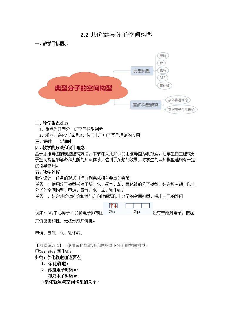2、共价键与分子的空间构型