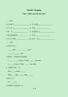 Unit 1 What can I do for you?_教案1