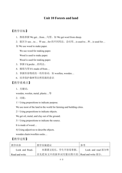 Unit 10 Forests and land_教案1