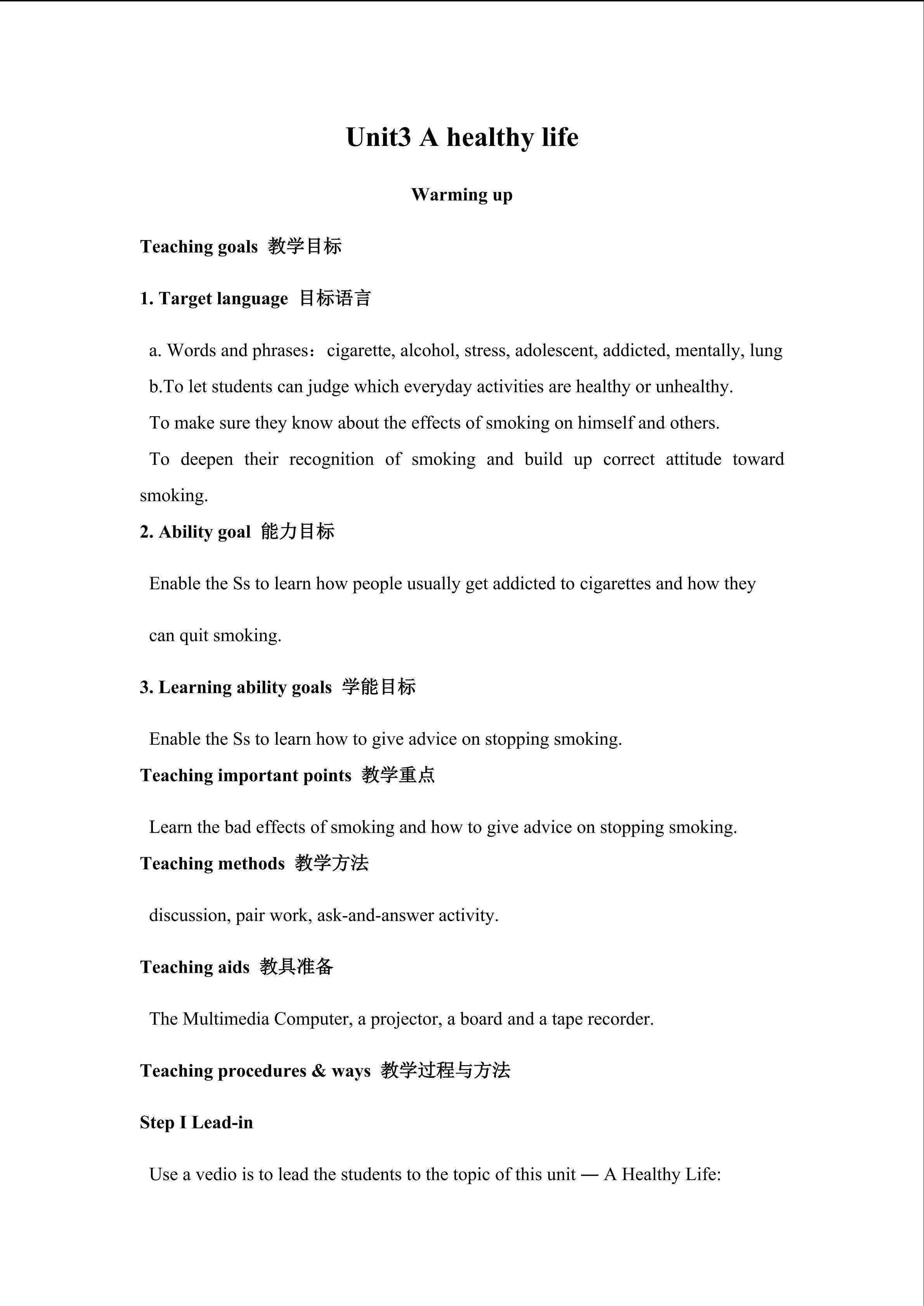 A healthy life