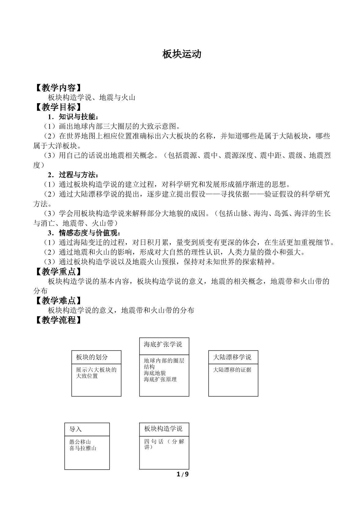 板块运动_教案1