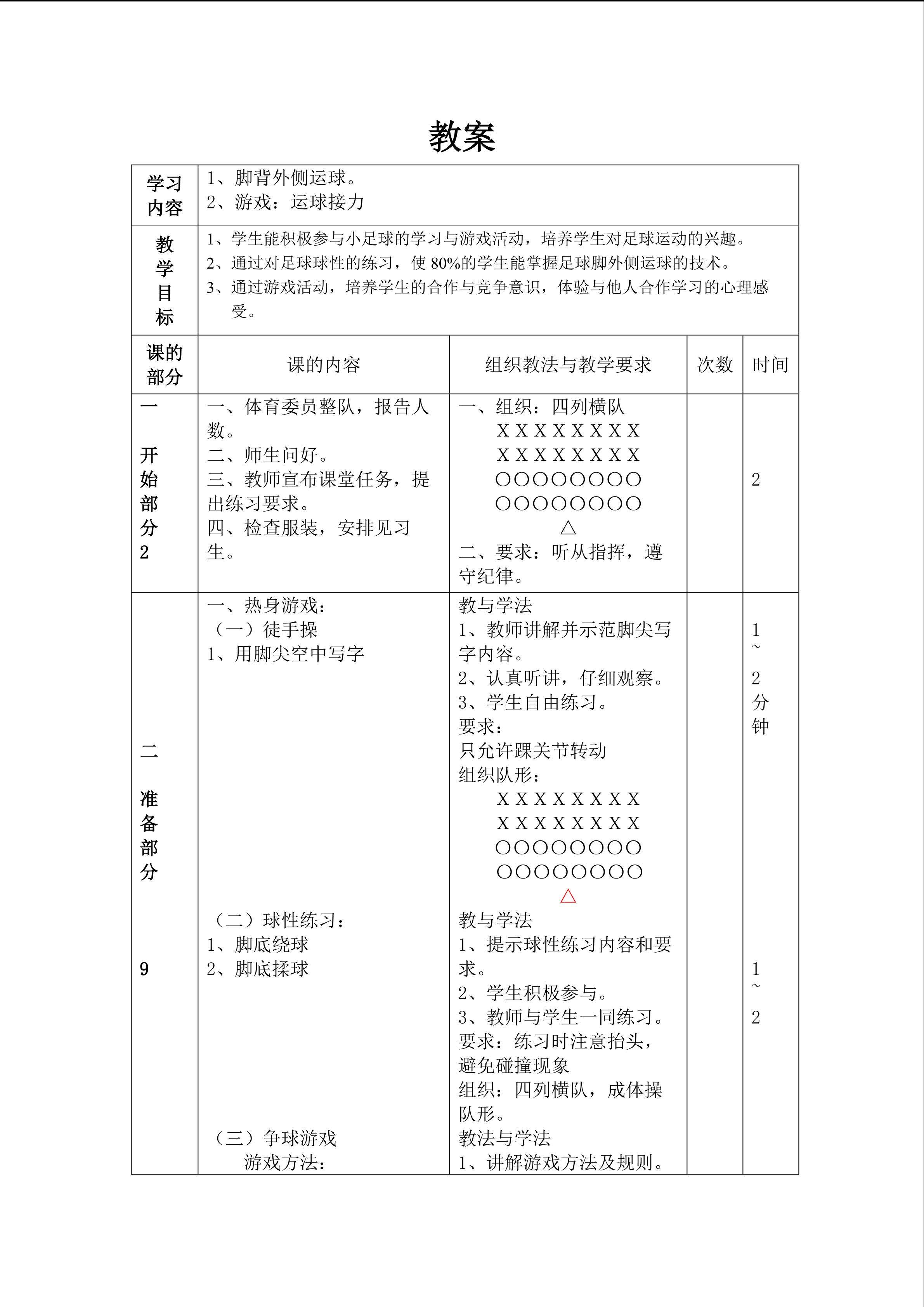 足球脚背外侧运球
