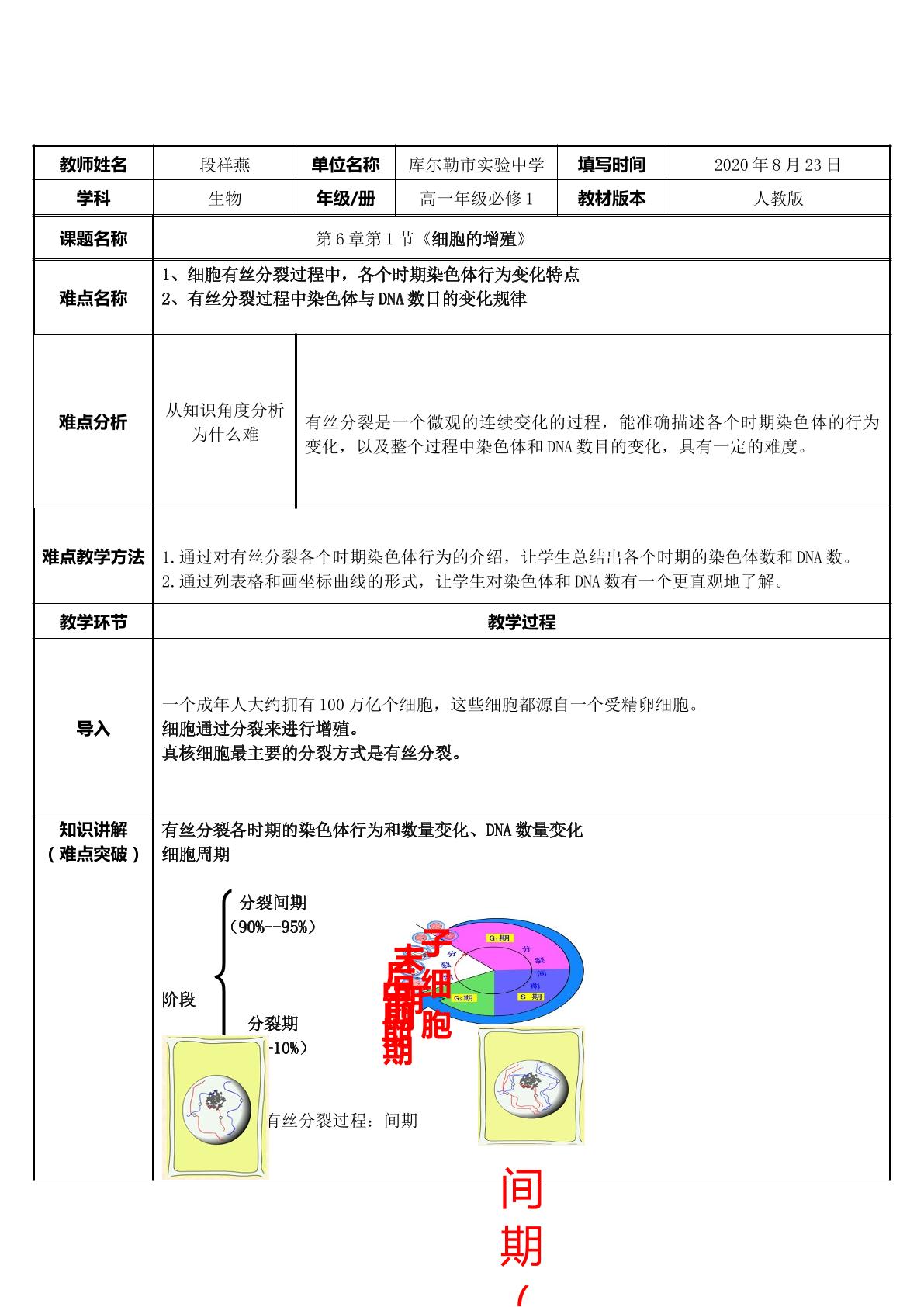 有丝分裂染色体行为和数目的变化，DNA数目的变化