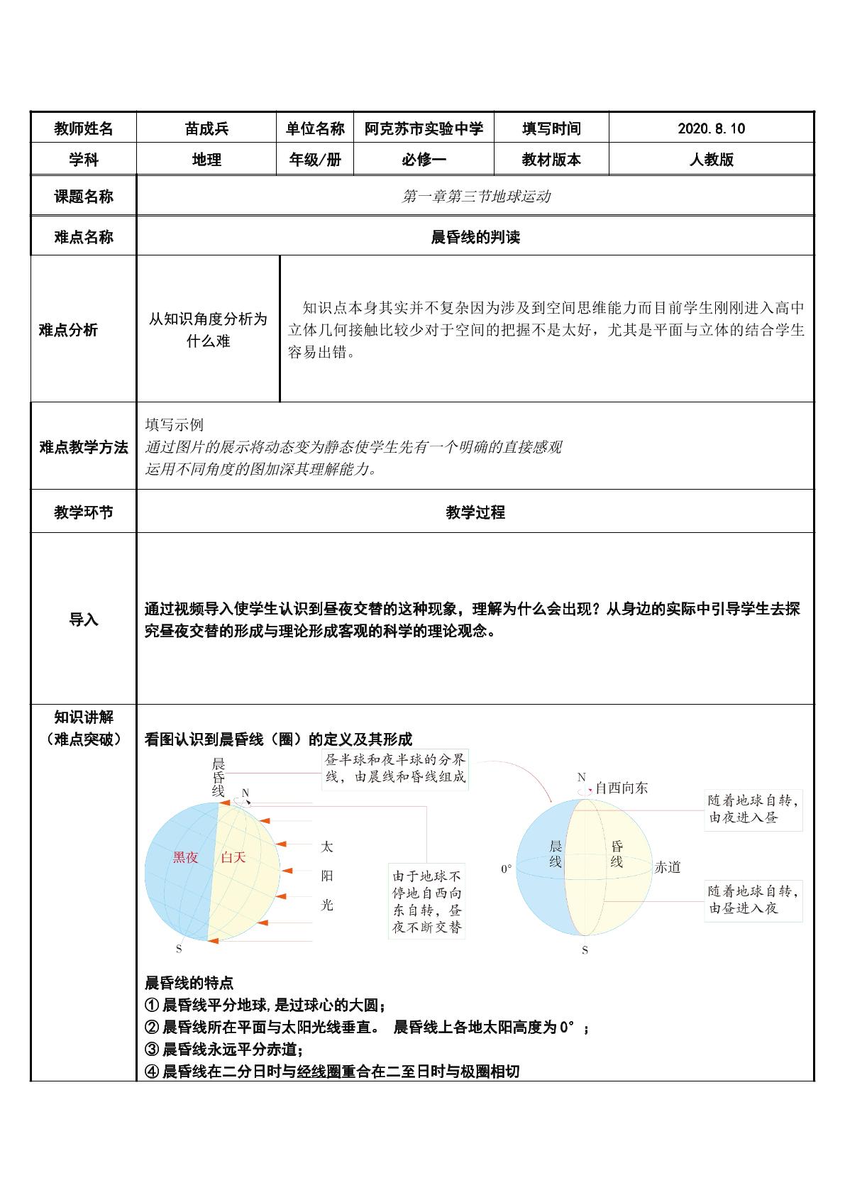 晨昏线的判断