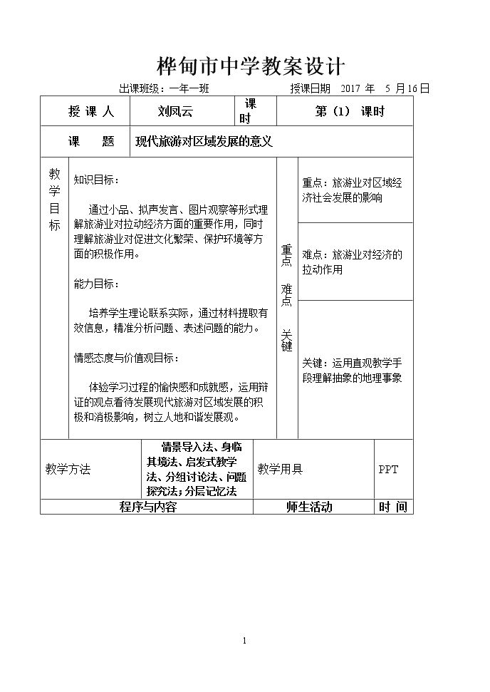 第二节 现代旅游对区域发展的意义