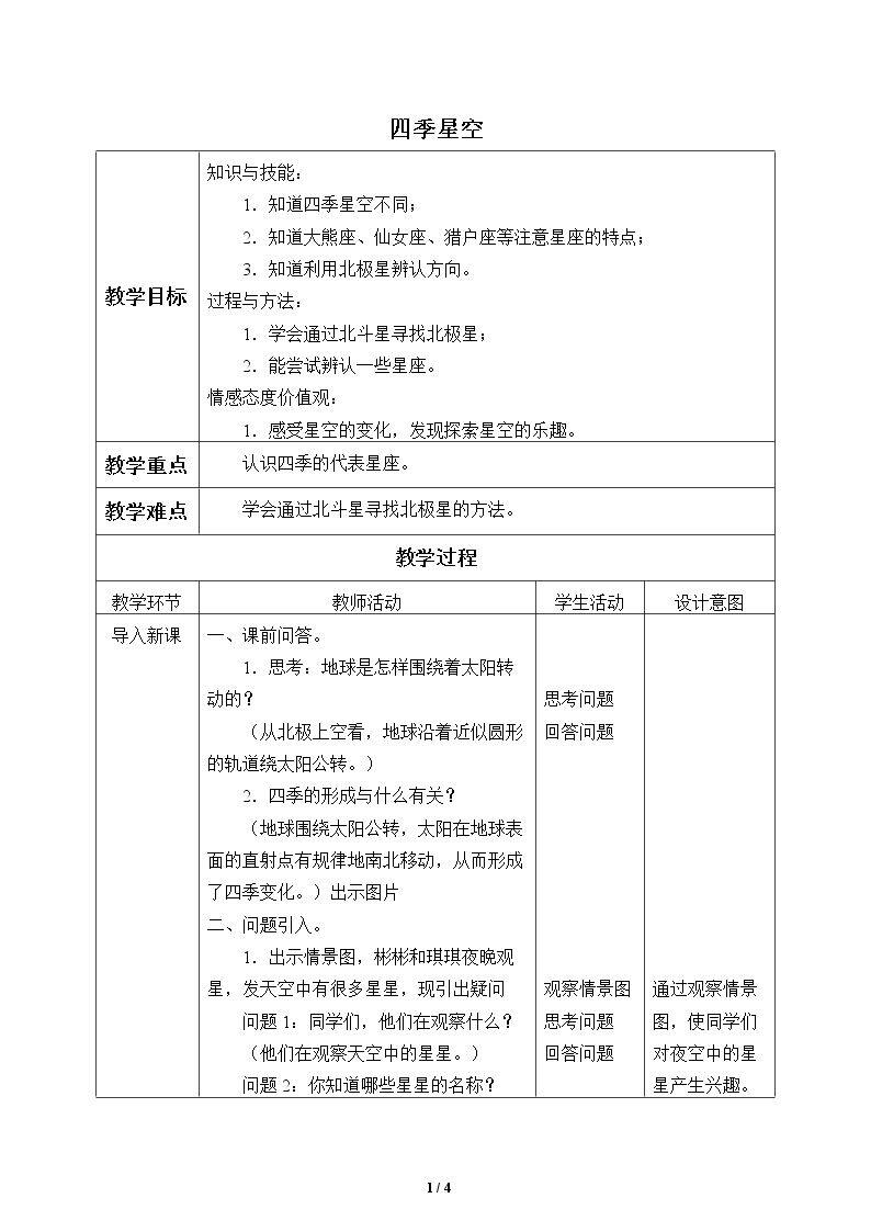 四季星空