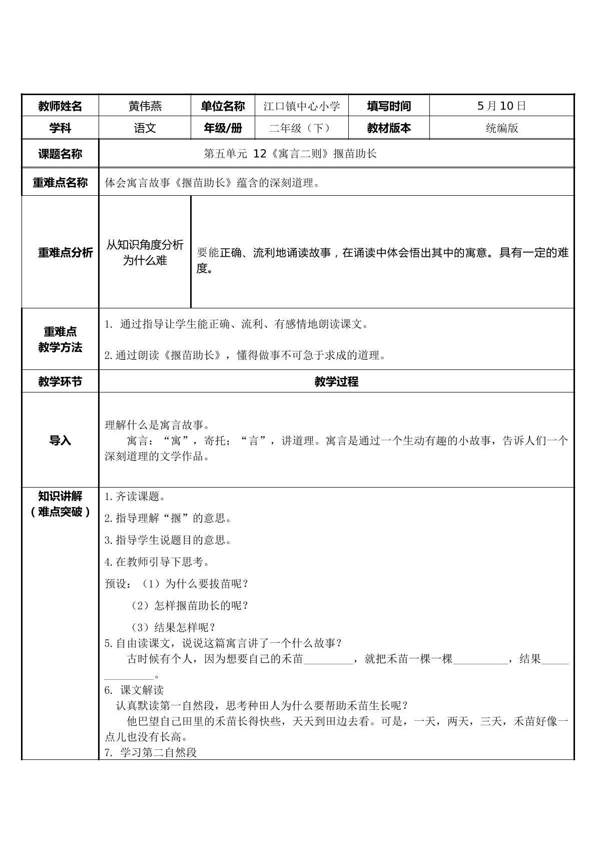 揠苗助长