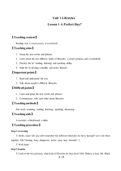 Lesson 1 A Perfect Day?_教案1