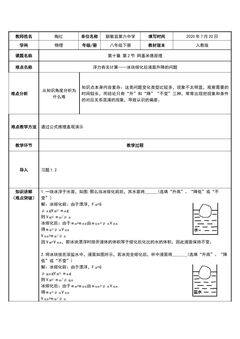 浮力——冰块熔化后液面升降的问题