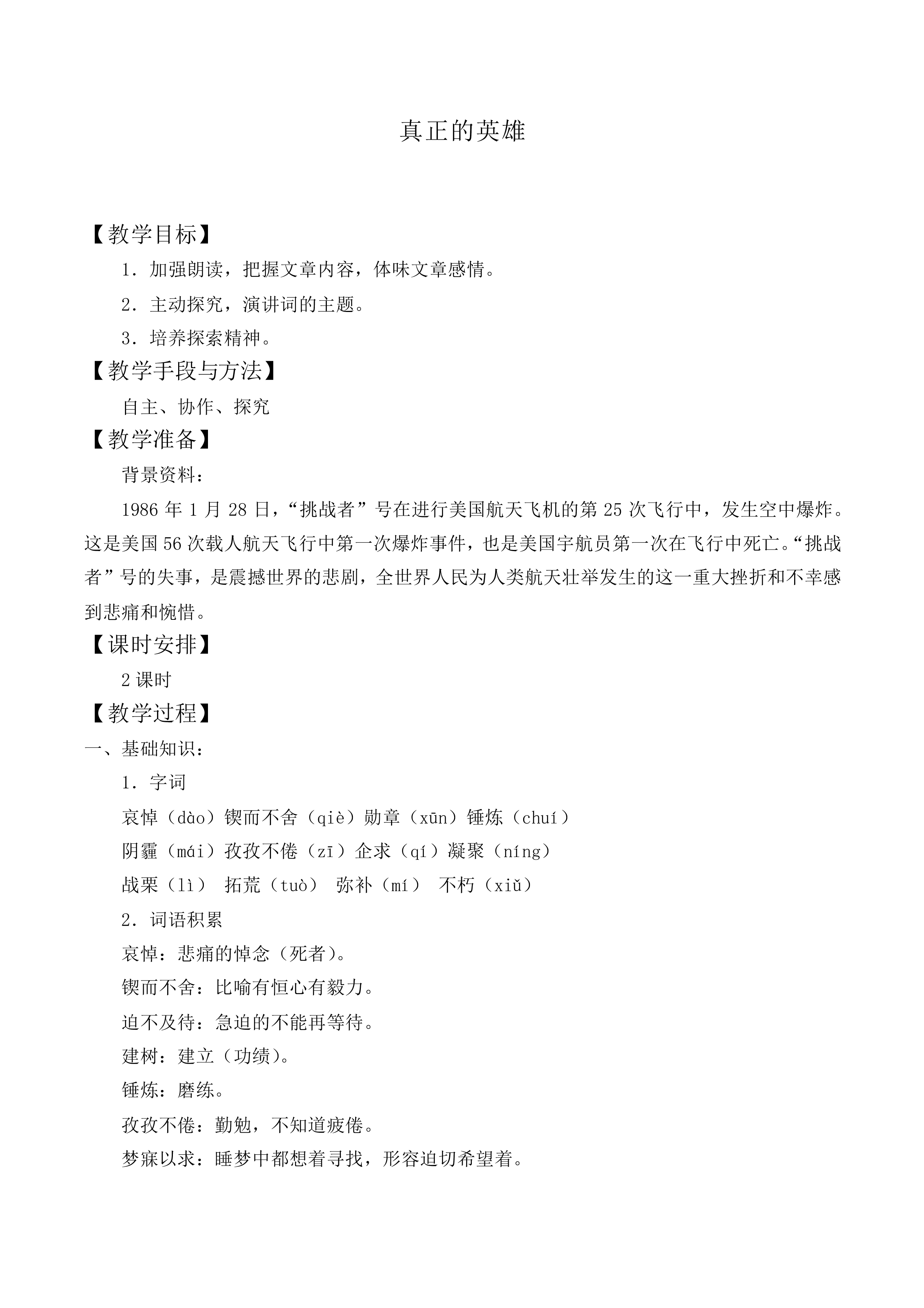 * 真正的英雄_教案1
