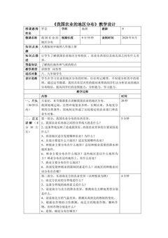 我国农业的地区分布