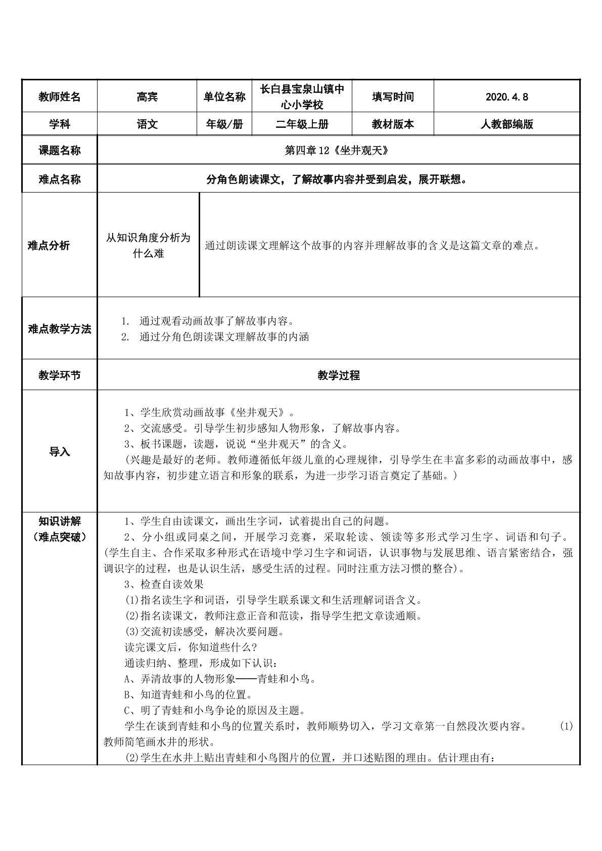 坐井观天