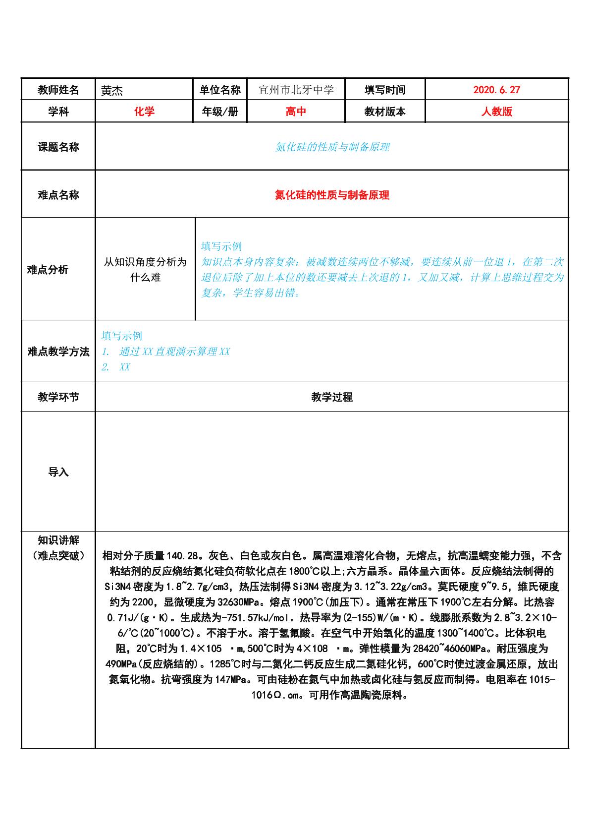 氮化硅的性质与制备原理