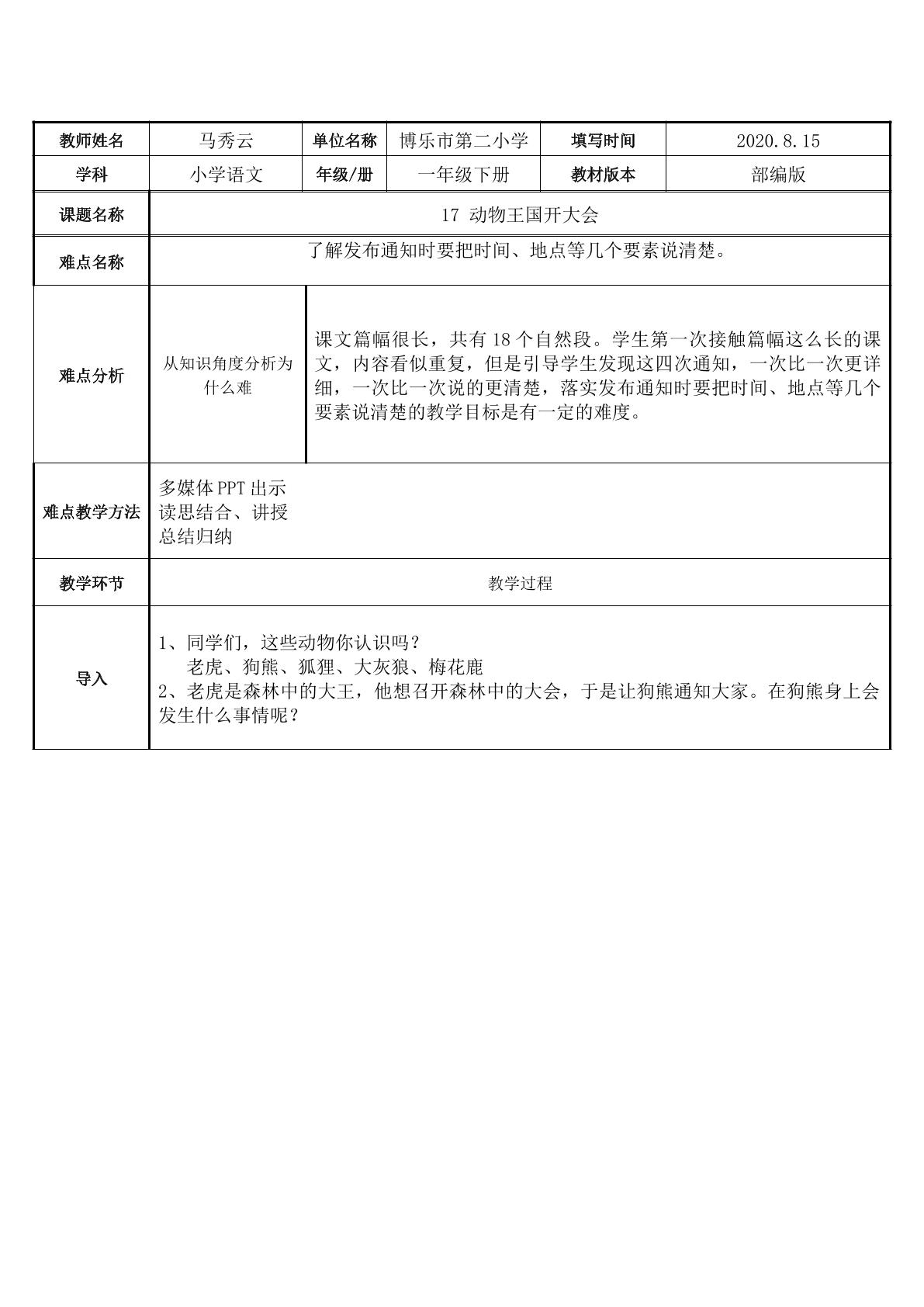 17 动物王国开大会