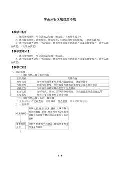 学会分析区域自然环境