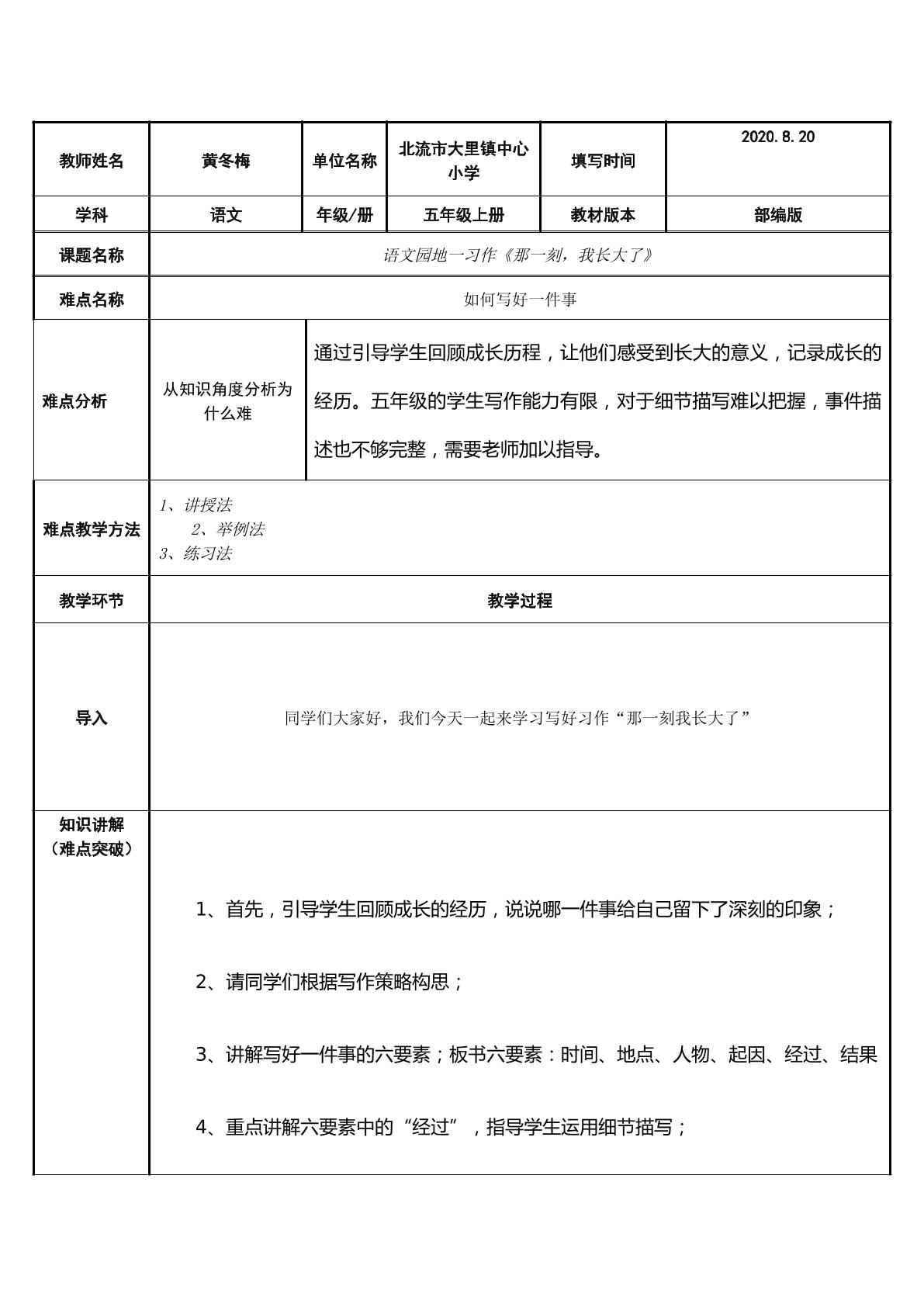 那一刻，我长大了