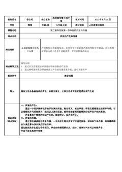 声音的产生与传播