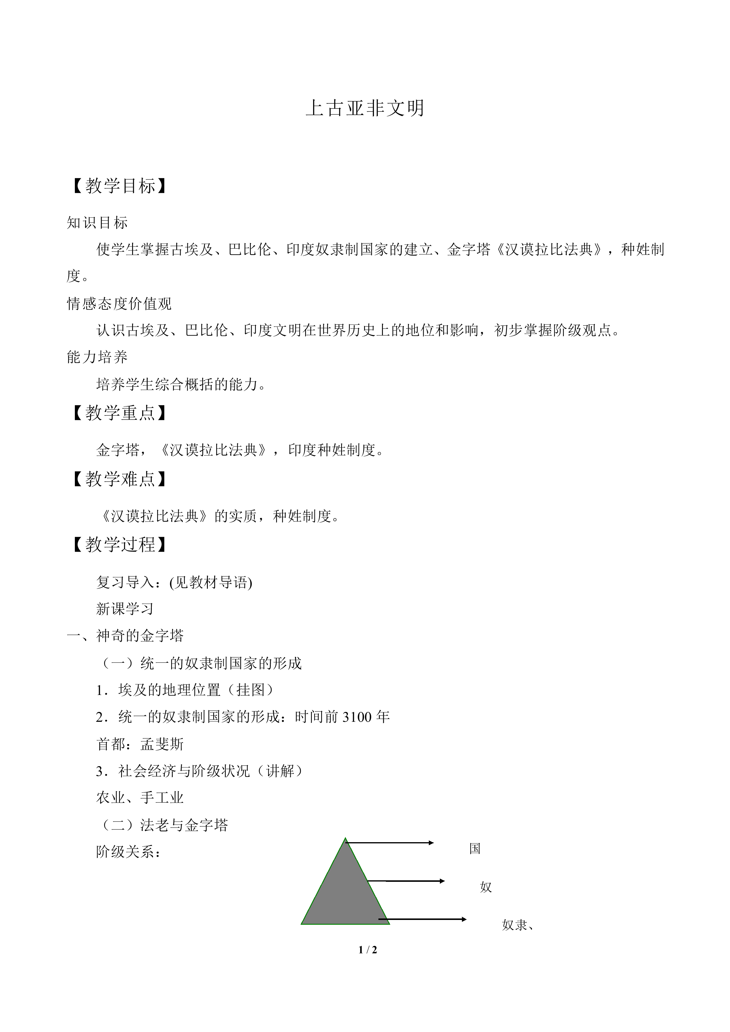 上古亚非文明_教案2