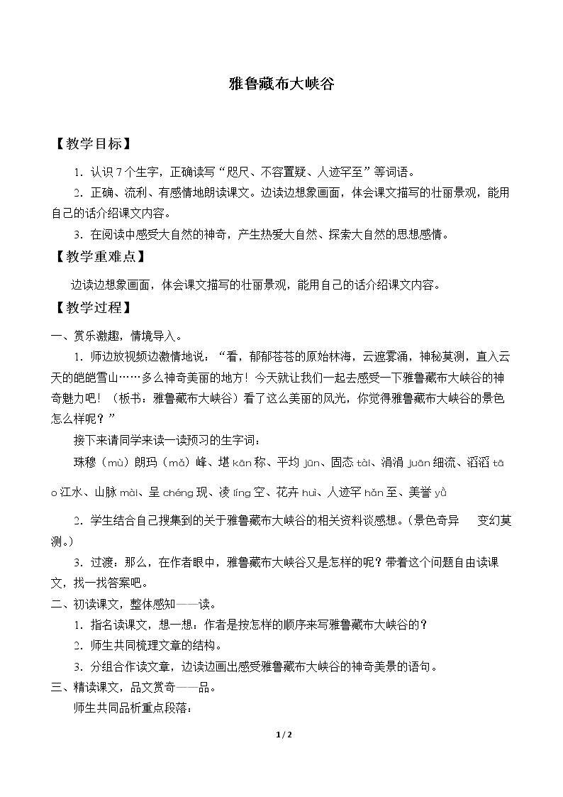 2* 雅鲁藏布大峡谷