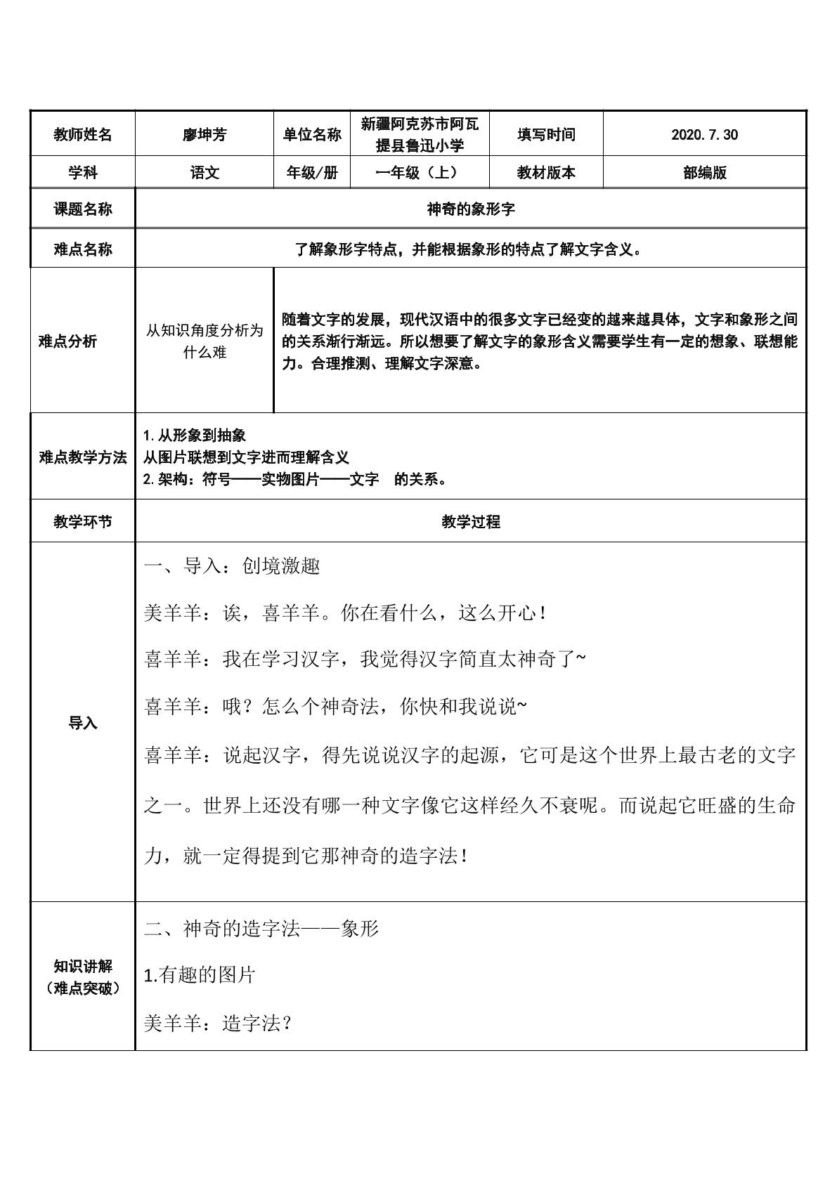神奇的象形字