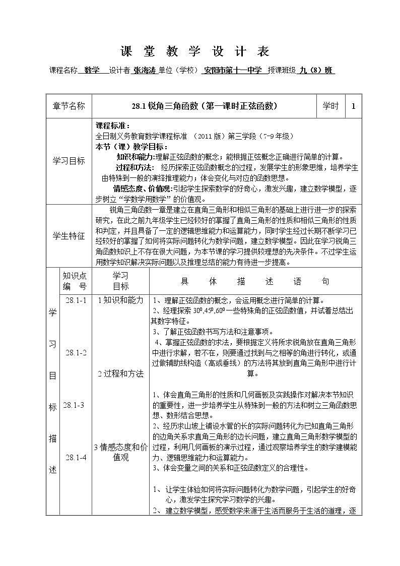 章前引言及正弦