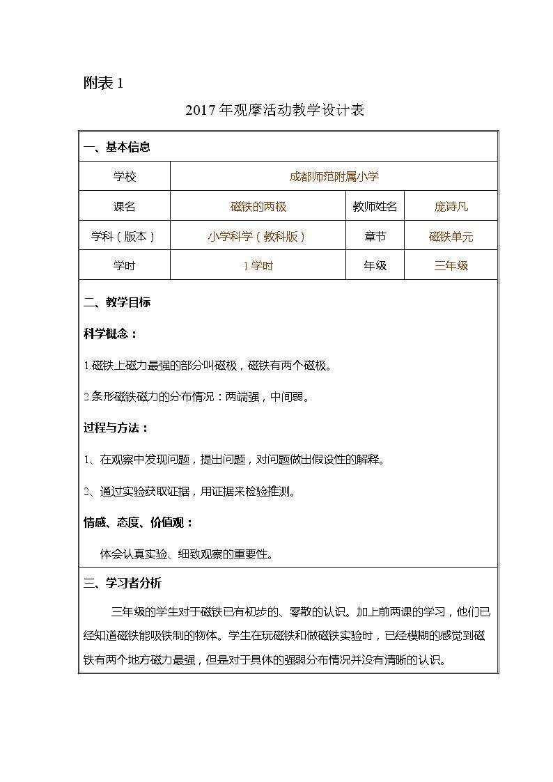 磁铁的两极